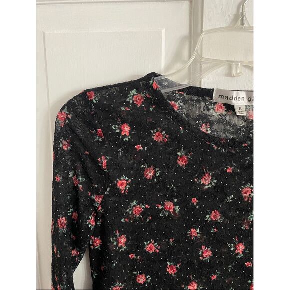 Madden Girl floral print cropped lace top size S - Picture 3 of 10